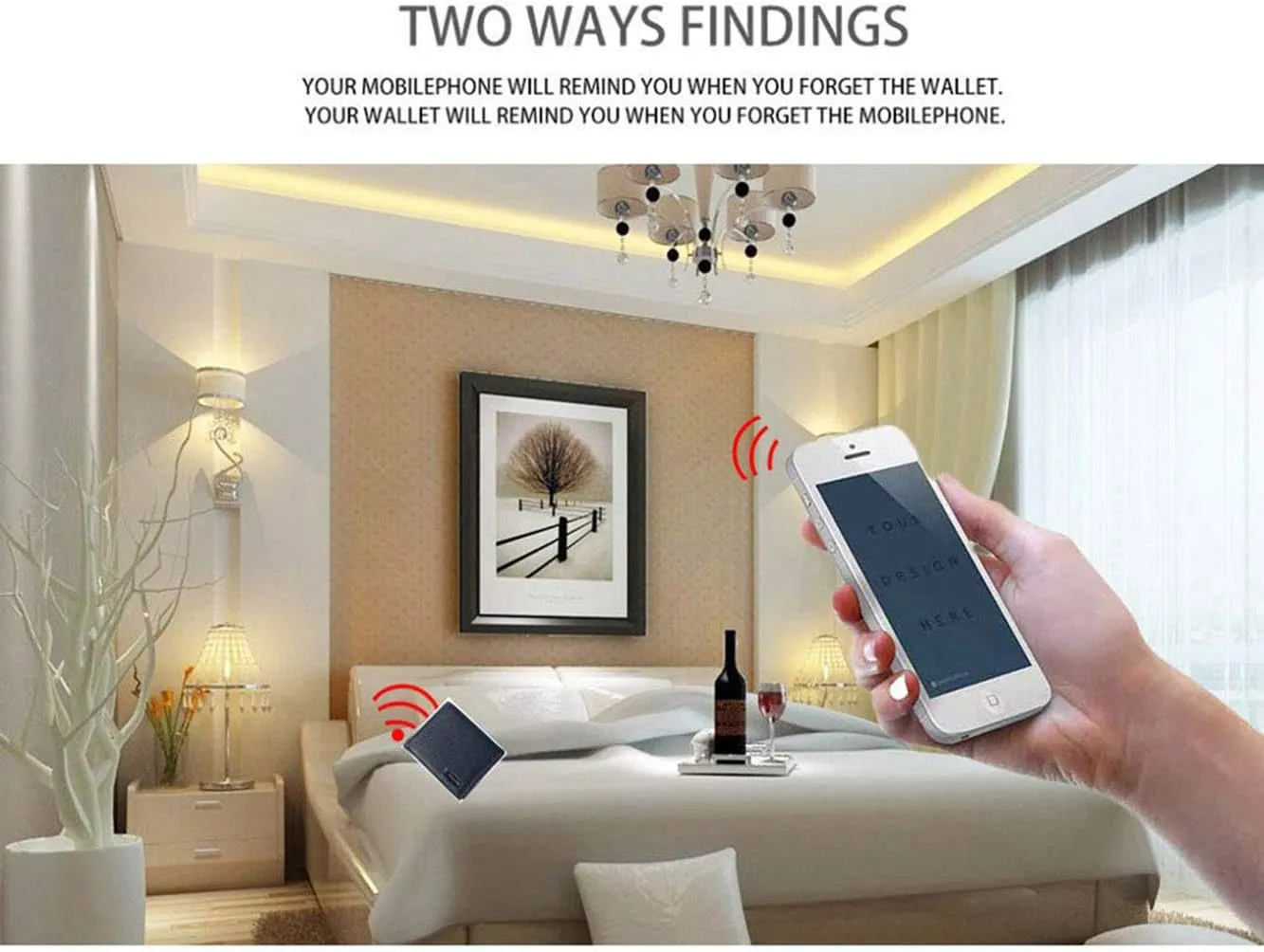 Clever Anti-Lost Wallet with Alarm, Bluetooth, Position Record (via Phone GPS) Tracker Item Finder, Bifold Cowhide Leather Locator Intelligent Trackable Minimalist Credit Card Purse