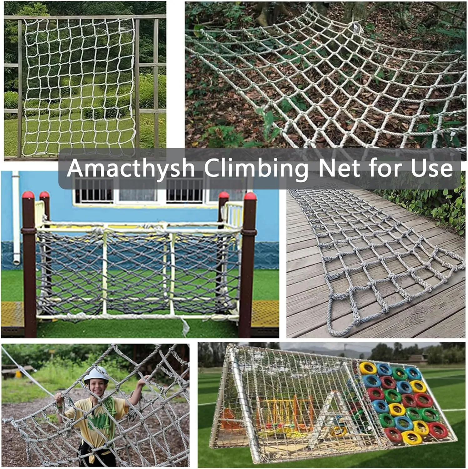 Climbing Frame Net for Kids Adults – Heavy-Duty Hemp Rope Netting for Outdoor Playground, Cargo Climbing Nets,Backyard Playset, Adventure Play Mesh(21.3*27.9ft)