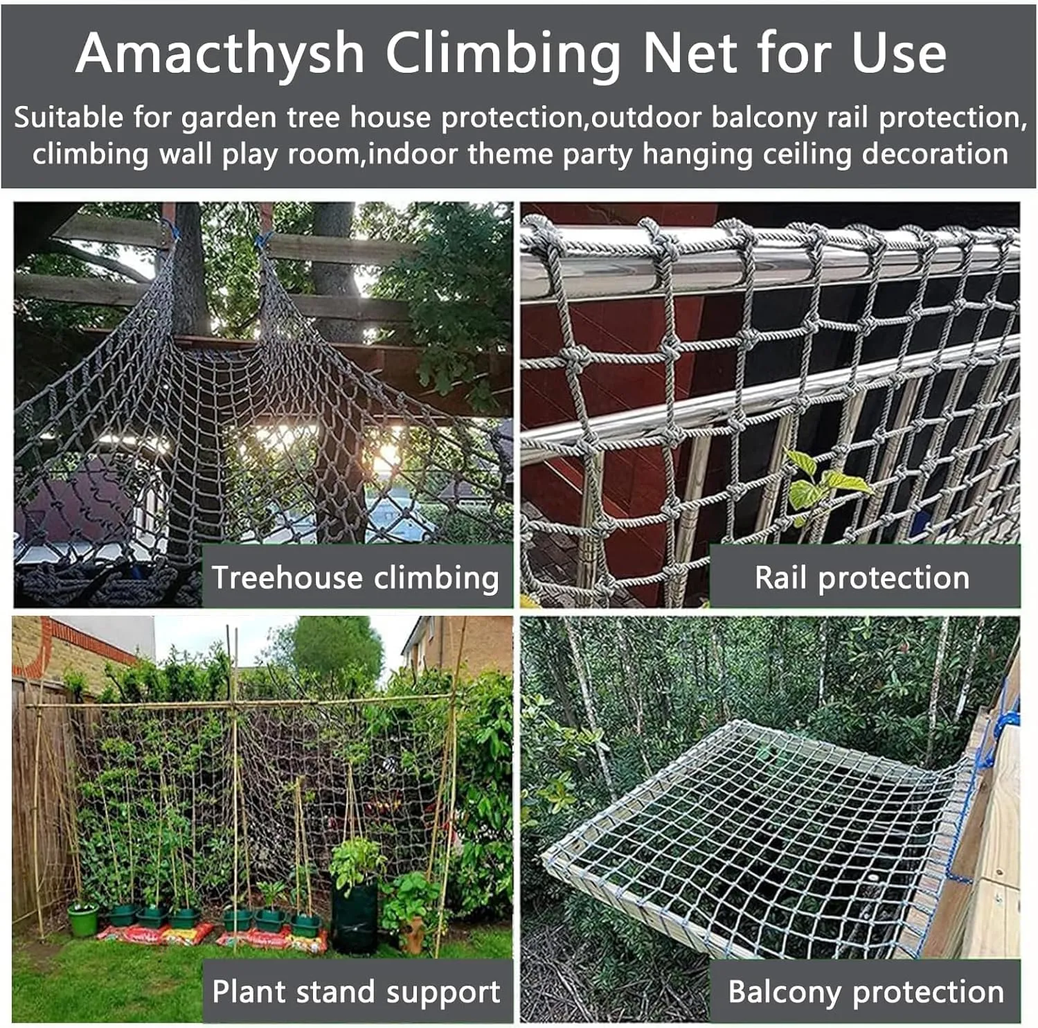 Climbing Frame Net for Kids Adults – Heavy-Duty Hemp Rope Netting for Outdoor Playground, Cargo Climbing Nets,Backyard Playset, Adventure Play Mesh(21.3*27.9ft)