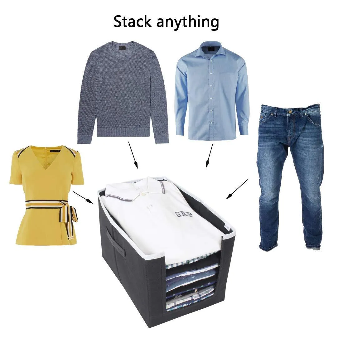 Closet Organizer-Foldable Shirts and Clothing Organizer Stackers(Pack of 4)