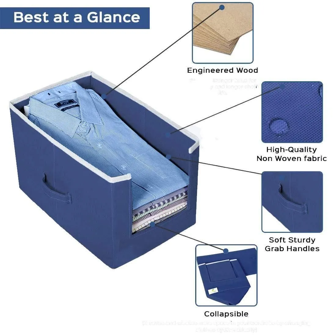 Closet Organizer-Foldable Shirts and Clothing Organizer Stackers(Pack of 6)