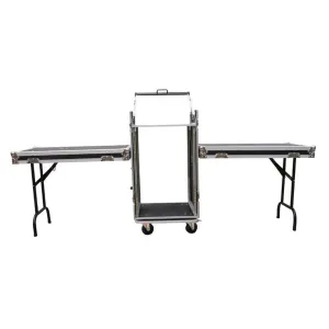 Cobra FC156 19" 16u   10u Slant with Tables and Wheels Flight Case