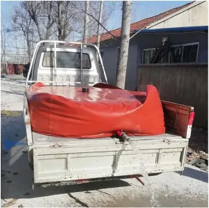 Collapsible Water Container, Cube Transport Water Storage Bag, Leakproof Outdoor Portable PVC Plant Irrigation Equipment, Customizable (Color : Orange, Size : 5000L/3x2x0.85m)