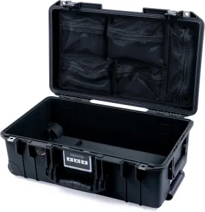 ColorCase Pelican Air 1535 Carry-on Case Black - Medium Size Waterproof Case with Mesh Lid Organizer Only - Black Handles & TSA Locking Latches