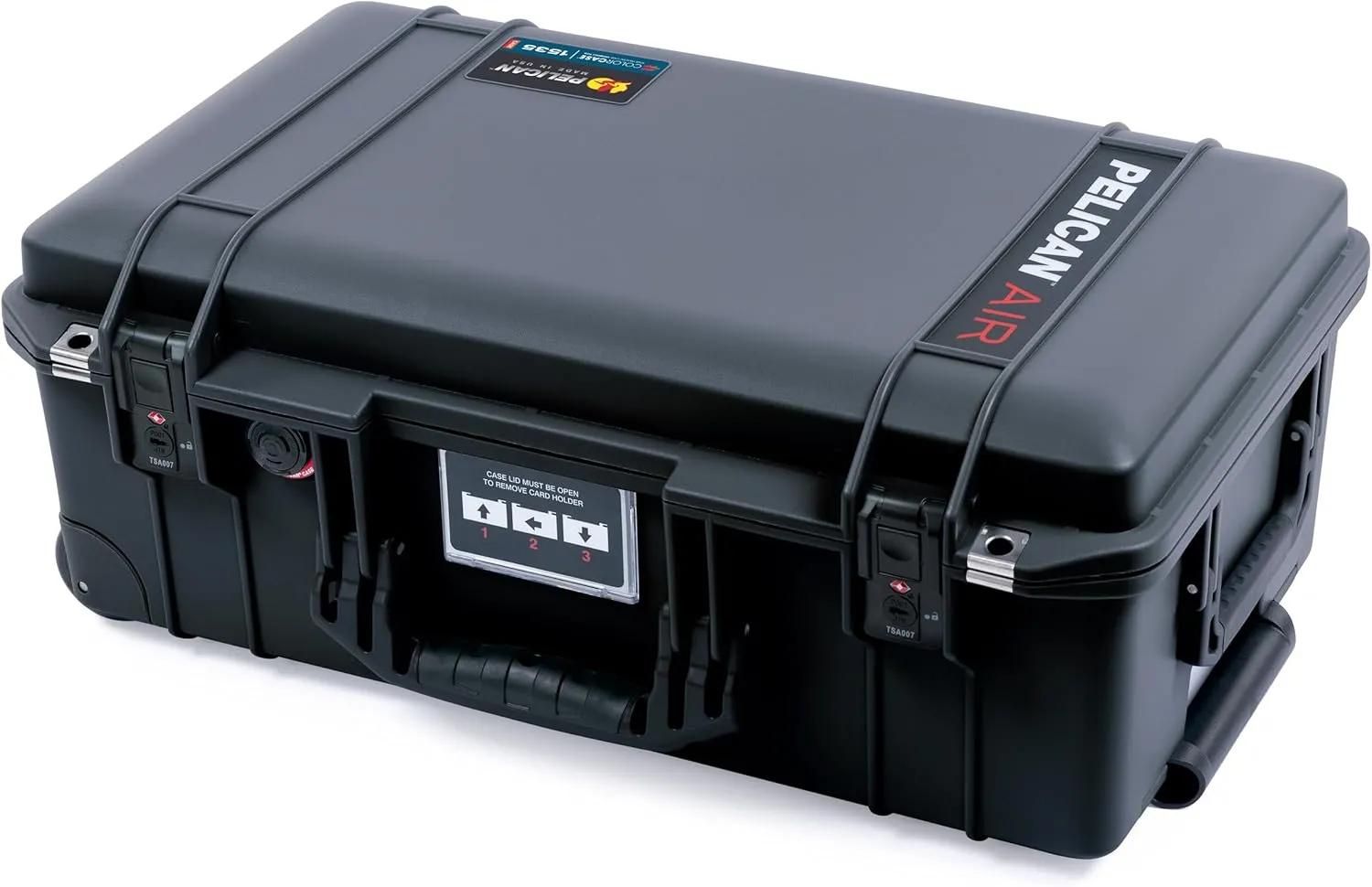 ColorCase Pelican Air 1535 Carry-on Case Black - Medium Size Waterproof Case with Mesh Lid Organizer Only - Black Handles & TSA Locking Latches