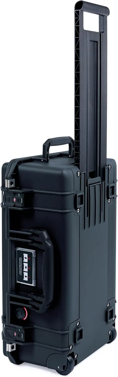 ColorCase Pelican Air 1535 Carry-on Case Black - Medium Size Waterproof Case with Mesh Lid Organizer Only - Black Handles & TSA Locking Latches