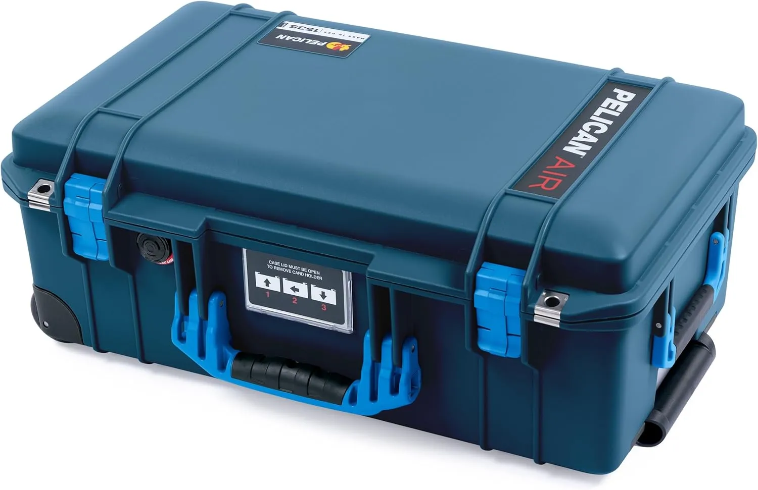ColorCase Pelican Air 1535 Carry-on Case Deep Pacific Blue - Medium Size Waterproof Case with Pick & Pluck Foam & Convoluted Lid Foam - Blue Handles & Latches