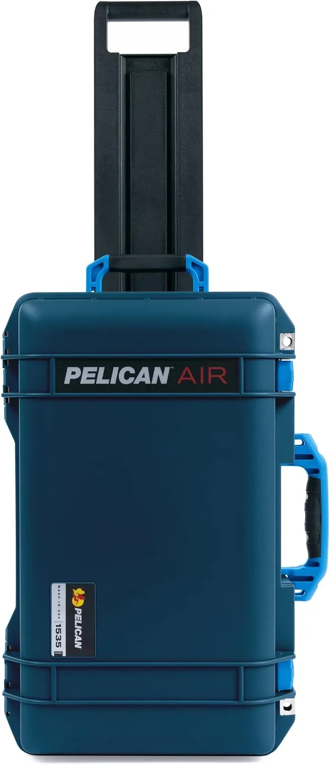 ColorCase Pelican Air 1535 Carry-on Case Deep Pacific Blue - Medium Size Waterproof Case with Pick & Pluck Foam & Convoluted Lid Foam - Blue Handles & Latches