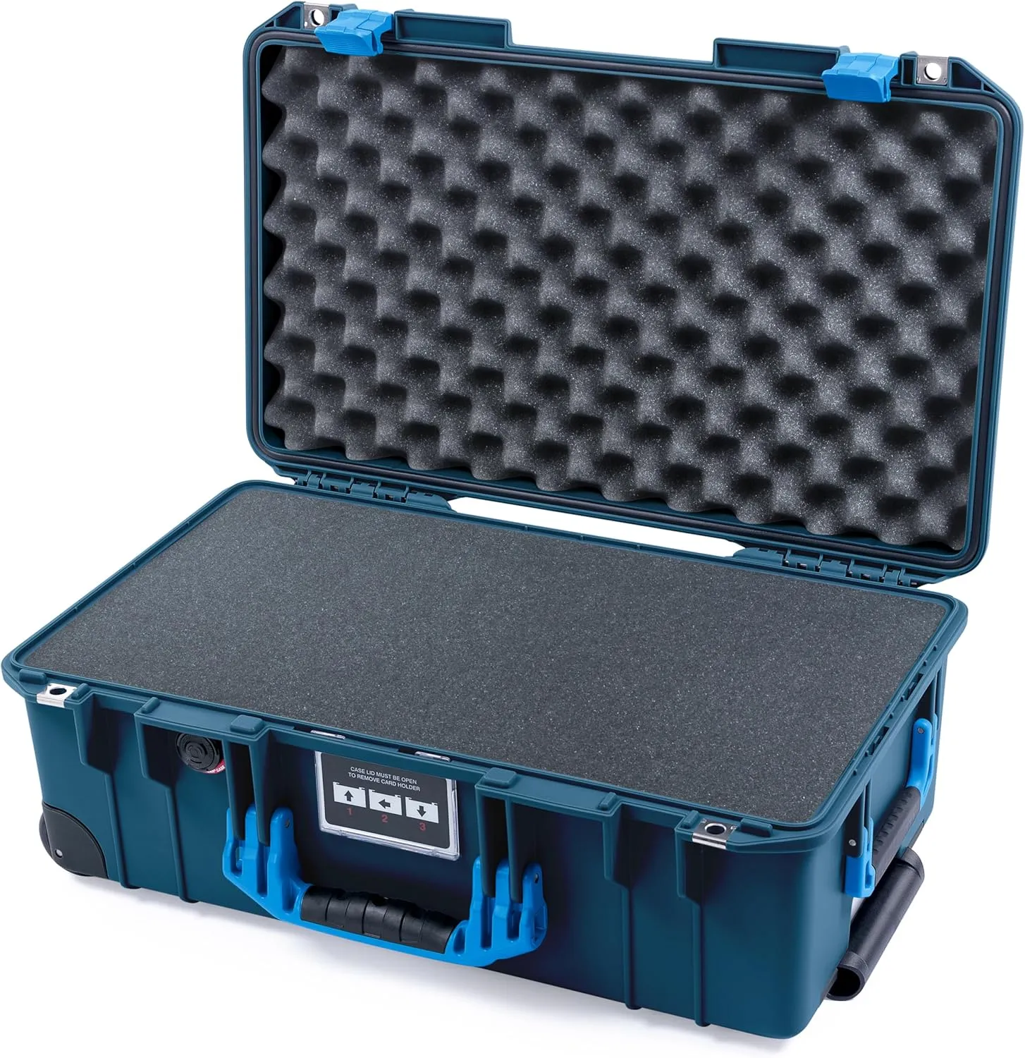 ColorCase Pelican Air 1535 Carry-on Case Deep Pacific Blue - Medium Size Waterproof Case with Pick & Pluck Foam & Convoluted Lid Foam - Blue Handles & Latches