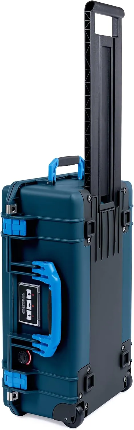 ColorCase Pelican Air 1535 Carry-on Case Deep Pacific Blue - Medium Size Waterproof Case with Pick & Pluck Foam & Convoluted Lid Foam - Blue Handles & Latches