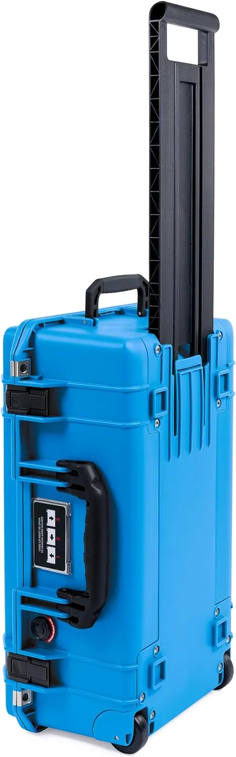 ColorCase Pelican Air 1535 Carry-on Case Electric Blue - Medium Size Waterproof Case with TrekPak Divider System & Convoluted Lid Foam - Black Handles & Latches