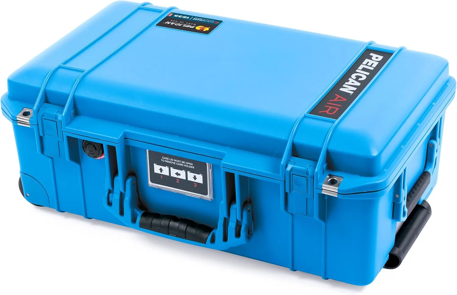 ColorCase Pelican Air 1535 Carry-on Case Electric Blue - Medium Size Waterproof Case with TrekPak Divider System & Convoluted Lid Foam - Blue Handles & Latches