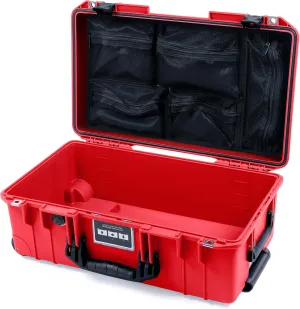 ColorCase Pelican Air 1535 Carry-on Case Red - Medium Size Waterproof Case with Mesh Lid Organizer Only - Black Handles & Latches