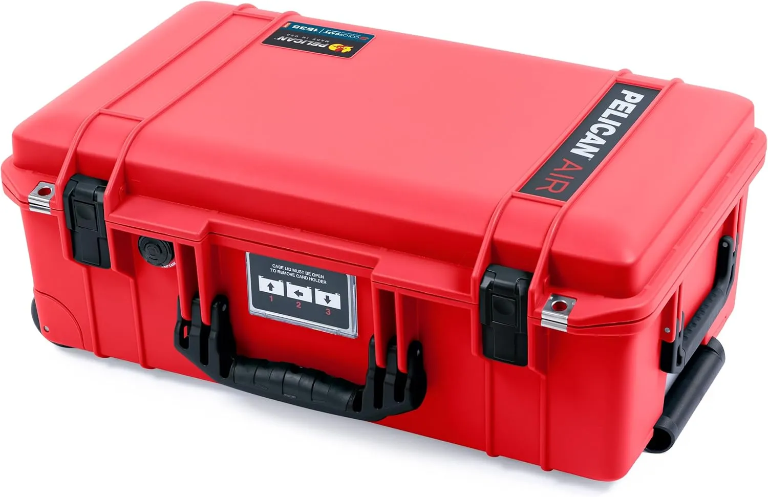 ColorCase Pelican Air 1535 Carry-on Case Red - Medium Size Waterproof Case with Mesh Lid Organizer Only - Black Handles & Latches