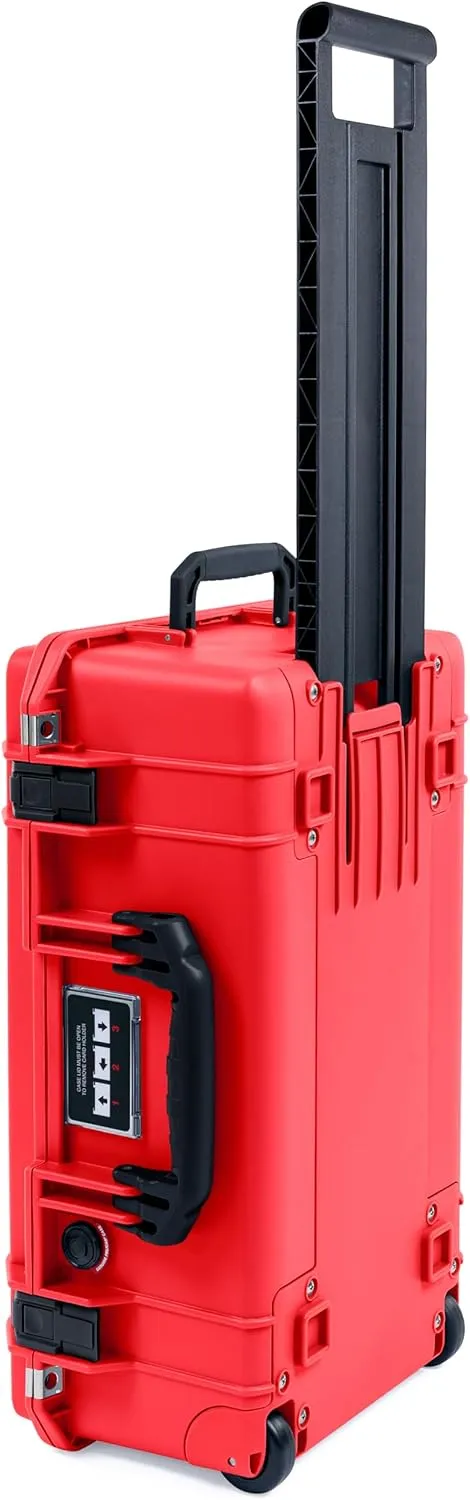 ColorCase Pelican Air 1535 Carry-on Case Red - Medium Size Waterproof Case with Mesh Lid Organizer Only - Black Handles & Latches