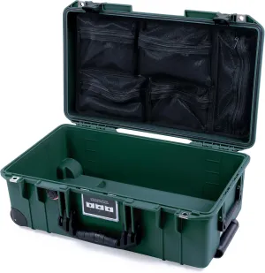 ColorCase Pelican Air 1535 Carry-on Case Trekking Green - Medium Size Waterproof Case with Mesh Lid Organizer Only - Black Handles & Latches