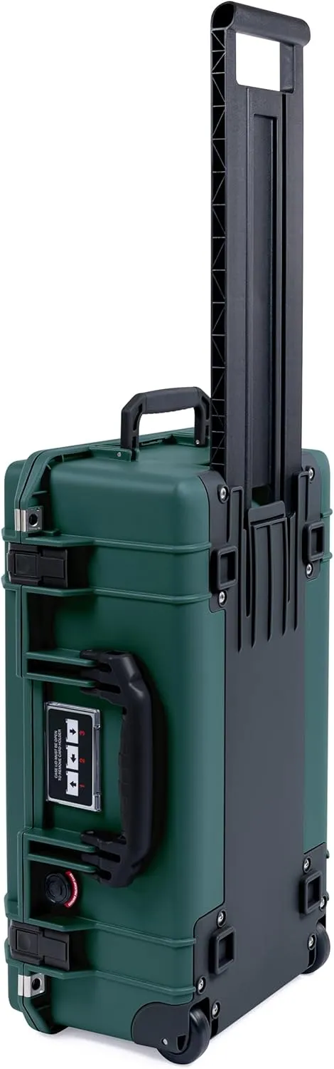 ColorCase Pelican Air 1535 Carry-on Case Trekking Green - Medium Size Waterproof Case with Mesh Lid Organizer Only - Black Handles & Latches