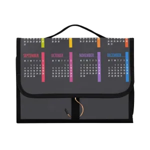 Colorful Calendar Template Mock up Week starts on Monday on Dark 1 PC Hanging Toiletry Wash bag Portable Makeup Organizer Brush Storage Case Portable Travel Cosmetic with Hook