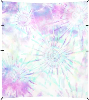 Colourful Tie Dye Stable Beach Tent UPF50  Protection Lightweight Large Sun Shelter with Sand Pockets for Backyard, Grassland, Park