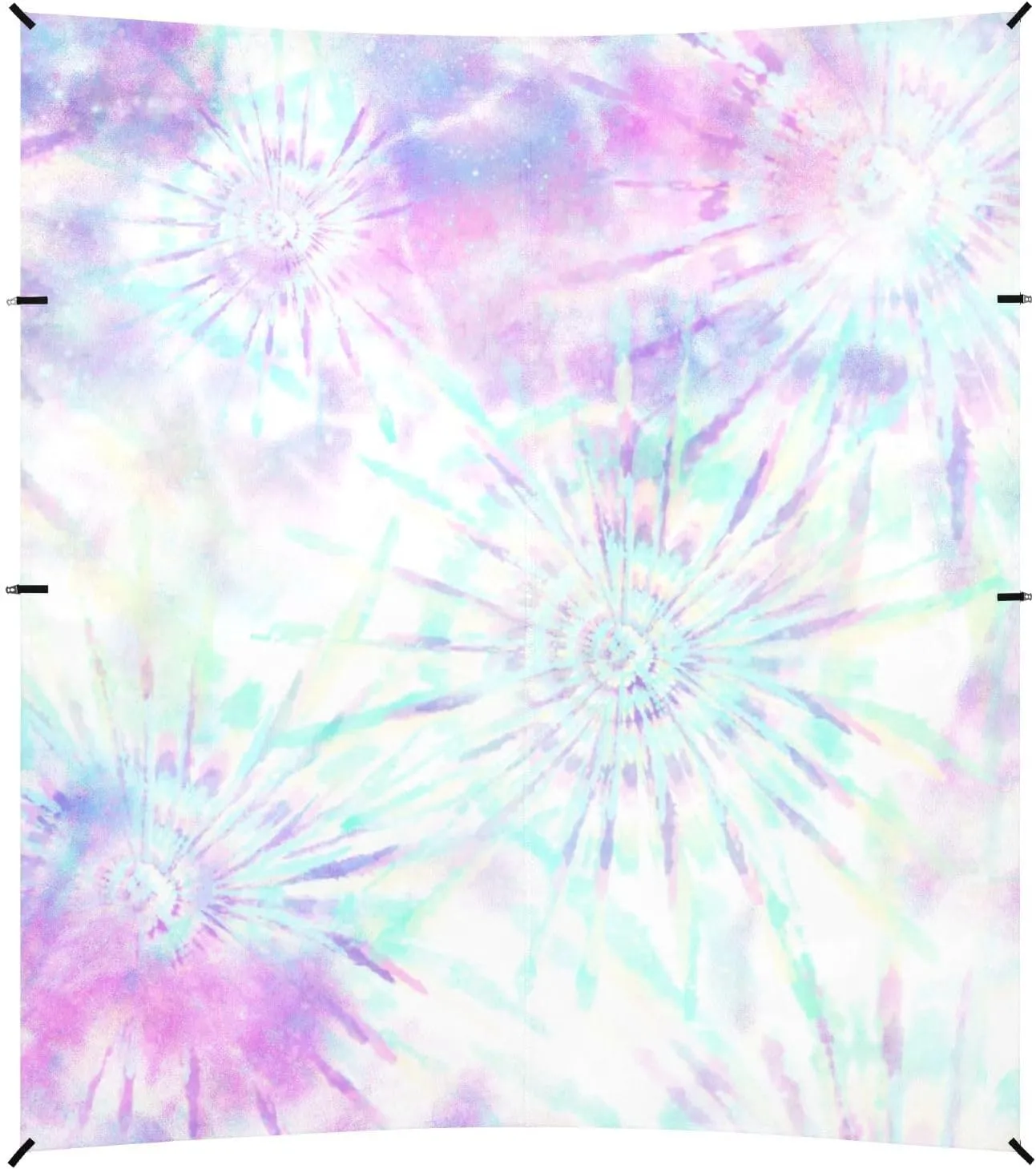Colourful Tie Dye Stable Beach Tent UPF50  Protection Lightweight Large Sun Shelter with Sand Pockets for Backyard, Grassland, Park