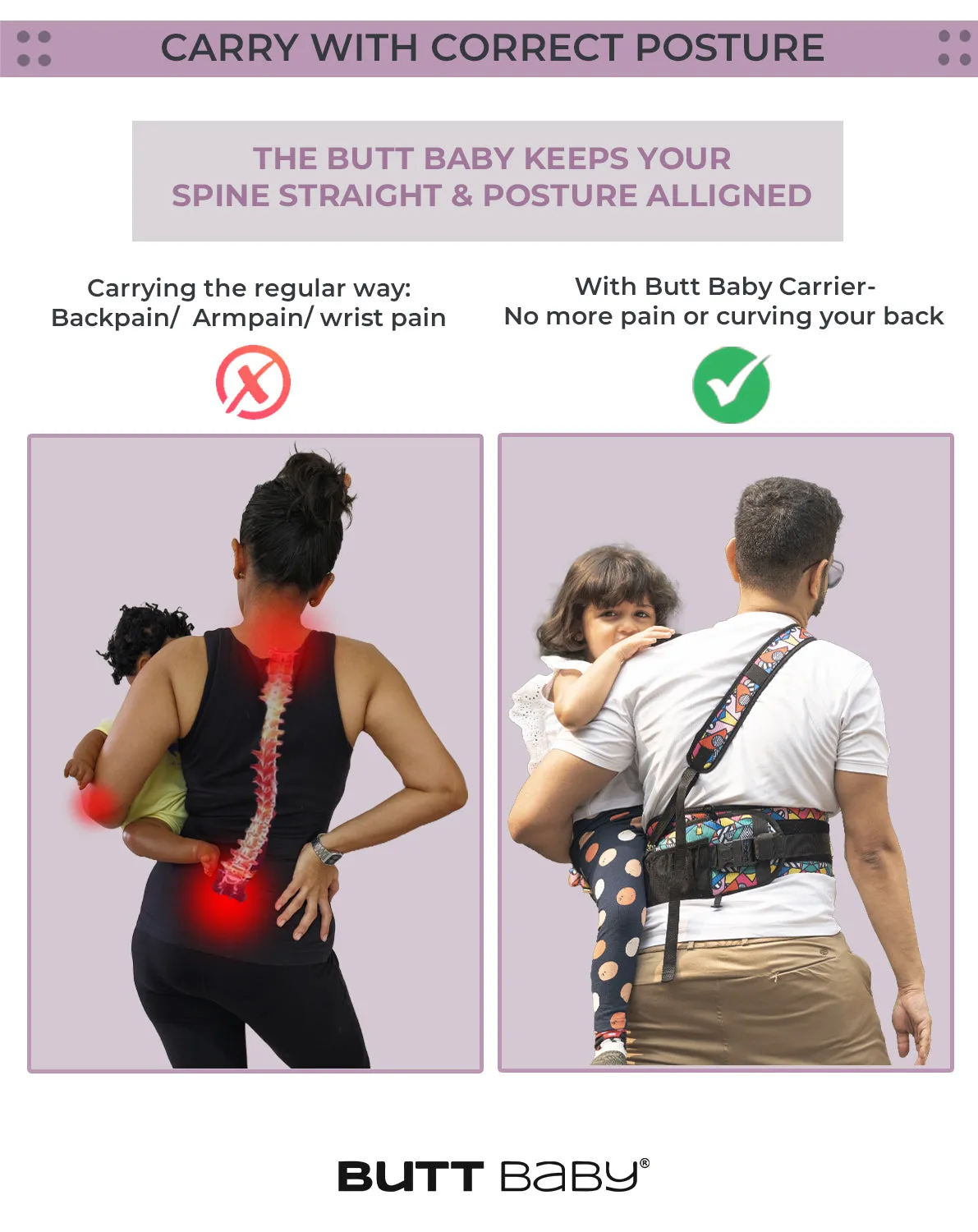 Comic Baby Carriers with Hip Seat