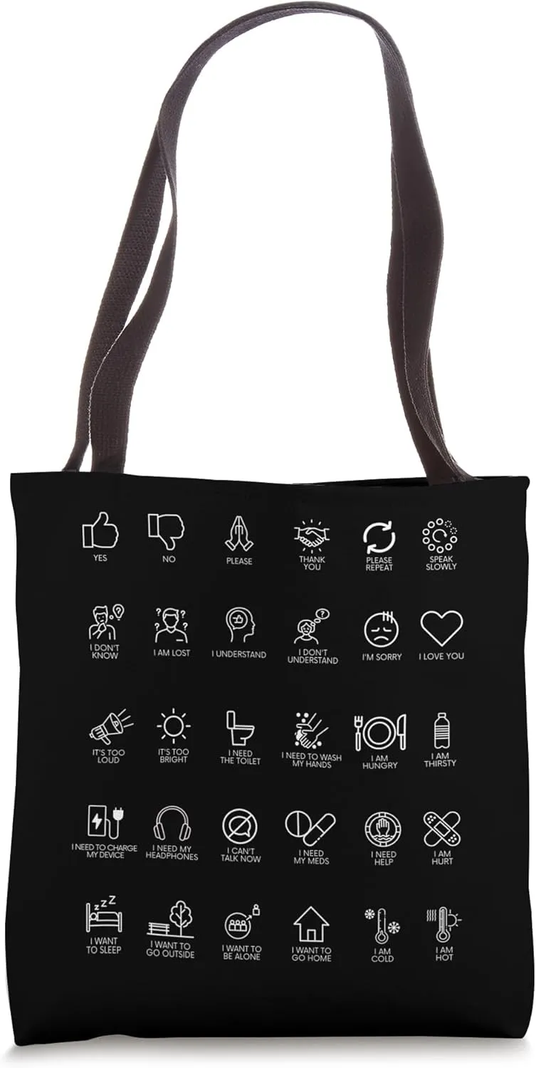 Communication help for non-verbal Autistic ASD and travelers Tote Bag