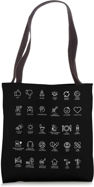Communication help for non-verbal Autistic ASD and travelers Tote Bag