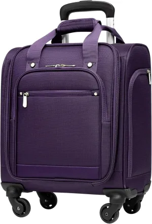 Coolife Underseat Carry On Luggage Softside Lightweight Rolling Travel Bag Spinner Suitcase