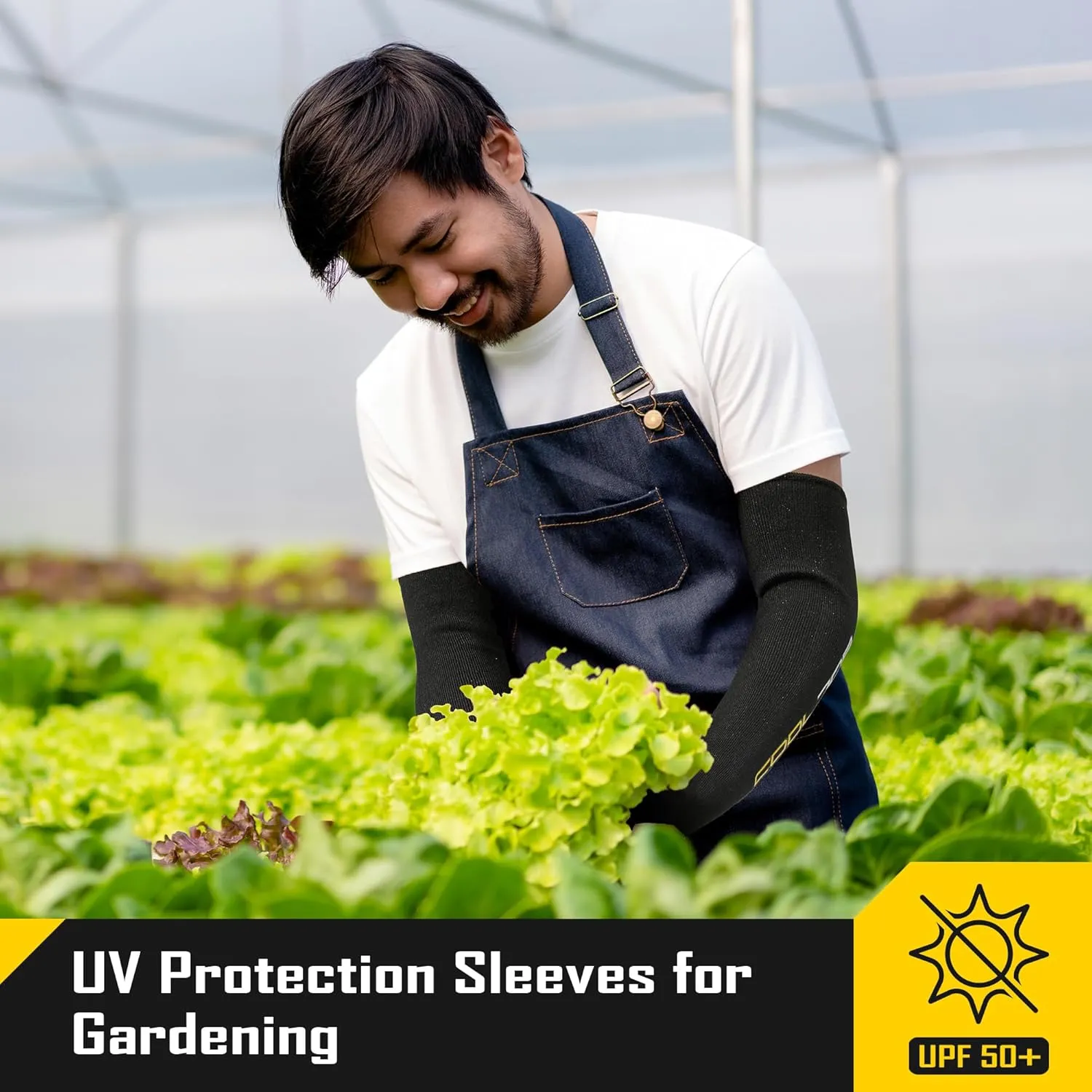 COOLJOB 3 Pairs 14/18in A4 Cut Resistant Sleeves with Thumb Hole, UV Sun Protection Arm Sleeves for Thin Skin Farmer Gardener