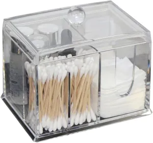 Cosmetic Cotton Storage Box Transparent Cotton Pads Organizer for Swabs and Makeup Essentials Compact Design for Tidy Home Easy Access with Delicate Lid for Daily Use