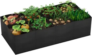 Cosmos Plant Grow Bag 8 Grids Raised Garden Beds Breathable Fabric Planters Vegetable Grow Beds Plant Growing Container Bag for Garden Lawn Outdoor Plant Growing, Black