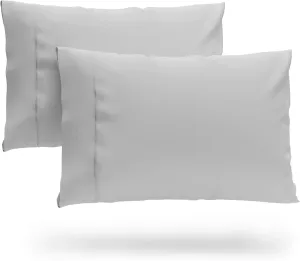 Cosy House Collection Premium Rayon Derived from Bamboo Pillowcase Set of 2 - Ultra Soft, Cooling & Breathable Bedding (King, Silver)