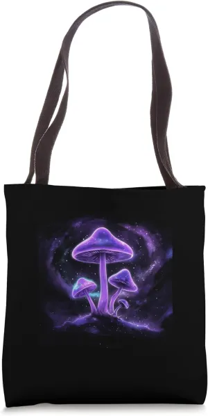 Cottagecore Mushrooms Space Galaxy Fungi Lovers Aesthetic Tote Bag