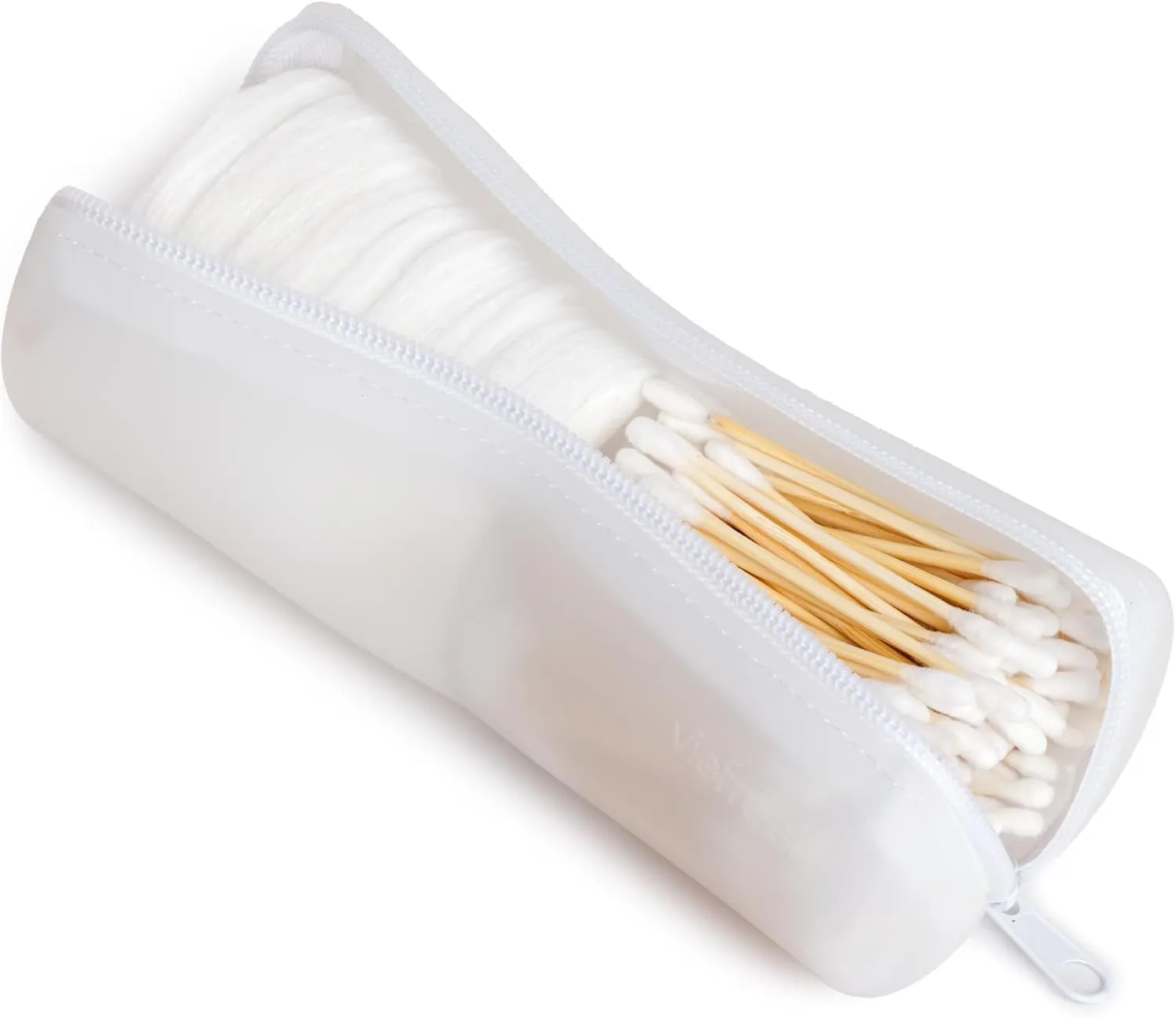 Cotton Round Swab Travel Case, 2 in 1 Portable Hair Accessories Organizer, Hair Tie and Bobby Pin Holder, Travel Qtips Case, Purse Organization, Floss Holder