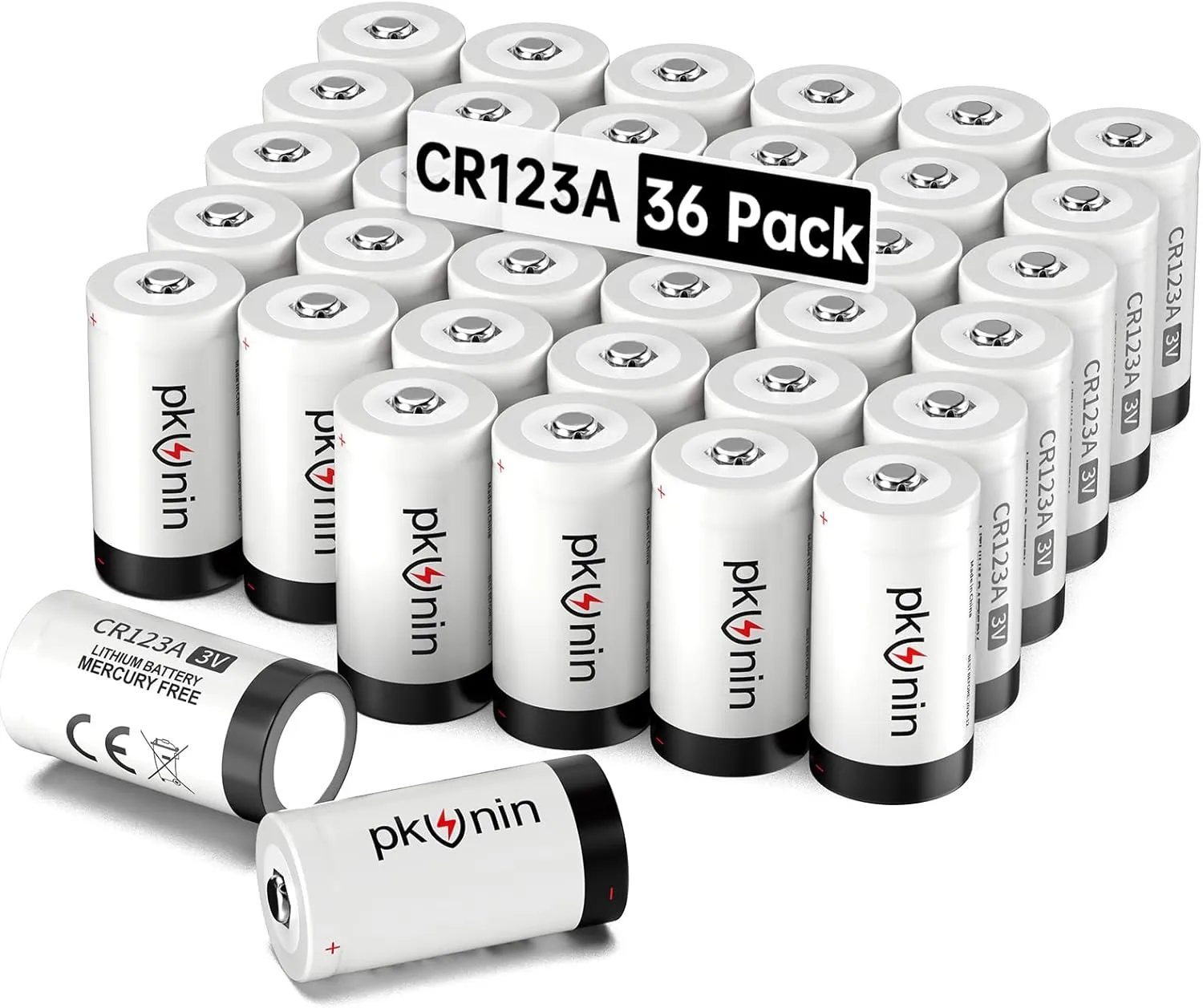 CR123A 3V Lithium Battery CR17345 3 Volt Photo Batteries 36 Pack, 10 Years Shelf Life