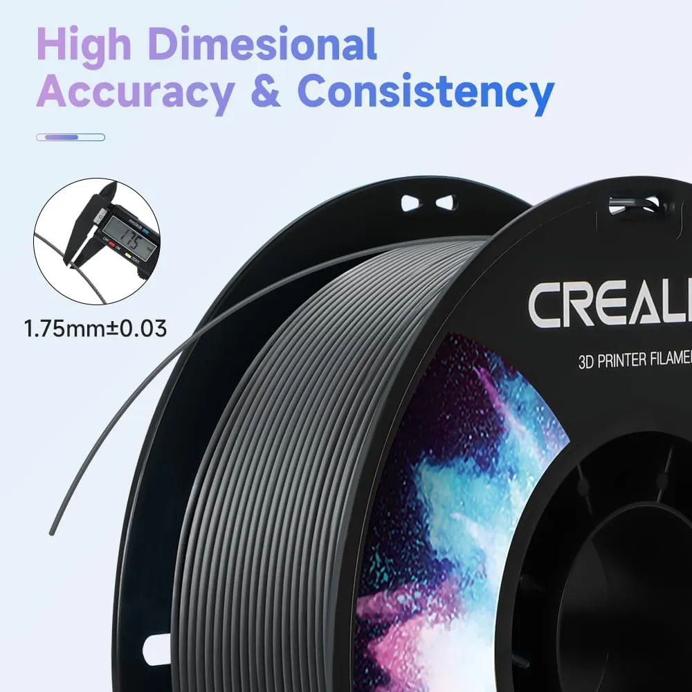 Creality TPU Filament Black, Flexible 3D Printer Filament 1.75mm 1kg, Dimensional Accuracy  /- 0.03 mm, 95A Shore Hardness Good Layer Bonding Performance for DIY Basketball Car Toy