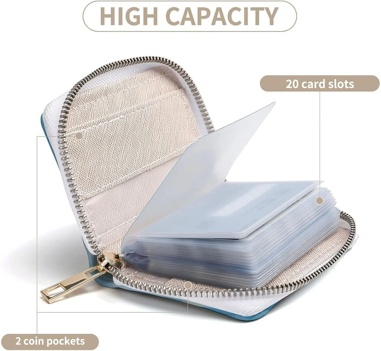Credit Card Wallet,Penguins On The Iceberg Card Cases Holder Credit Card Holder Wallet with Card Slots Coin Cash Zipper Purse Case Wallet