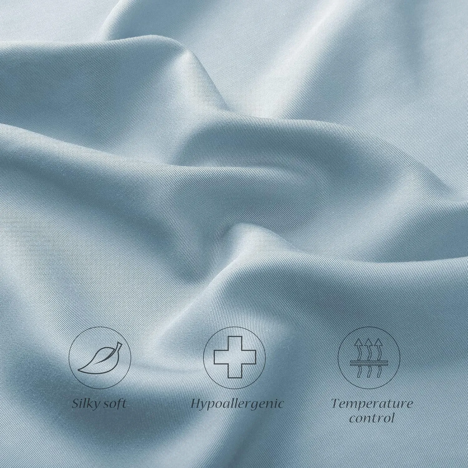 Curved Crescent Cooling Side Sleeper Pillow Cases - Rayon Derived from Bamboo Pillowcase Cover Queen Size 1 Piece, 20 * 30 inches Aqua Blue