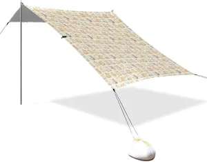 Cute Beige Mouses Stable Beach Tent UPF50 Easy Setup Portable Sunshade with Sandbags, Sand Shovel, Poles for Camping Trips, Fishing, Backyard Fun or Picnics