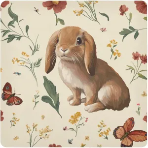 Cute Lop-eared Rabbit Beige Travel Cosmetic Bag Cloth Self-Adhesive Jewelry Organizer Wrap 21.7 X 21.7 Wrapper Makeup For Women