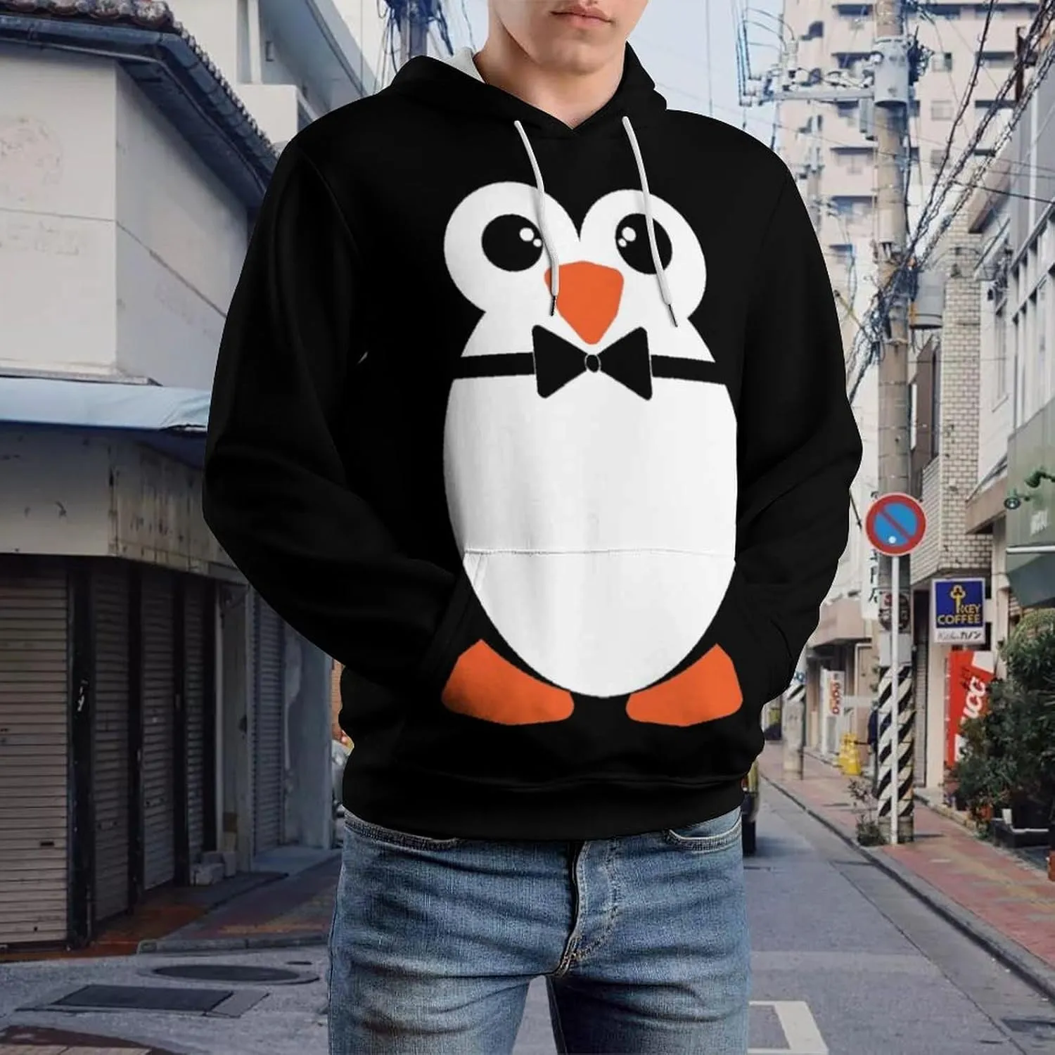 Cute Penguin Hoodie Funny Hoody Sweatshirts for Mens/Kids Active Hoodies