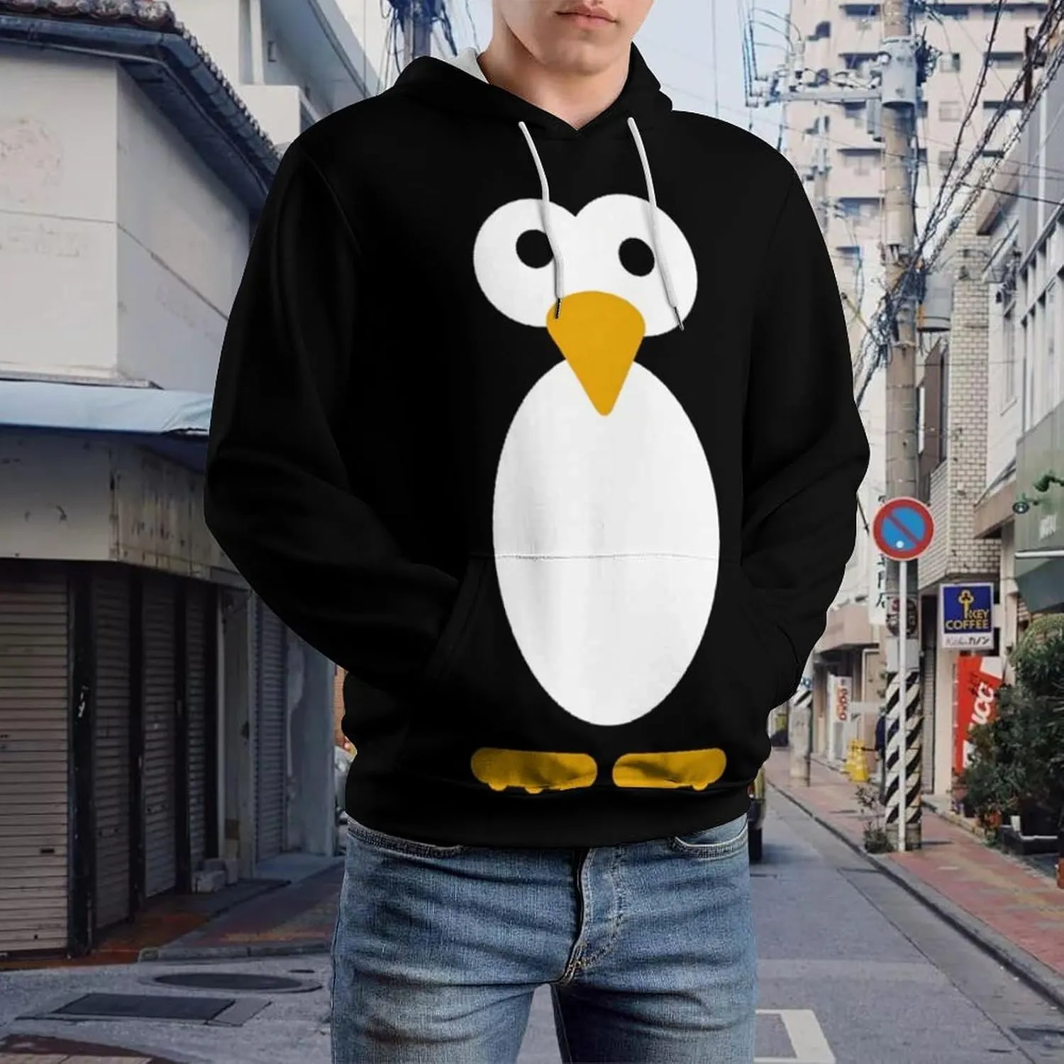 Cute Penguin Hoodie Funny Hoody Sweatshirts for Mens/Kids Active Hoodies