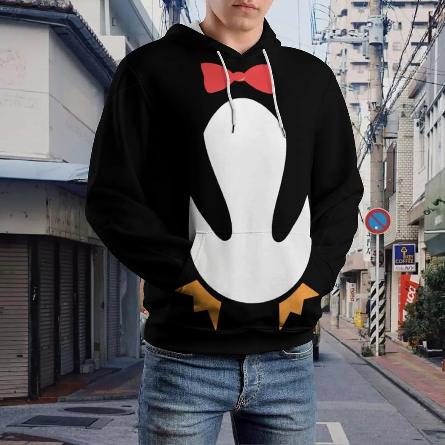 Cute Penguin Hoodie Funny Hoody Sweatshirts for Mens/Kids Active Hoodies