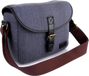 D340 Camera Shoulder Bag DSLR Photography Crossbody Travel Buckle Bag Linen Material Blue Grey Khaki 25 * 18 * 12cm (blue)