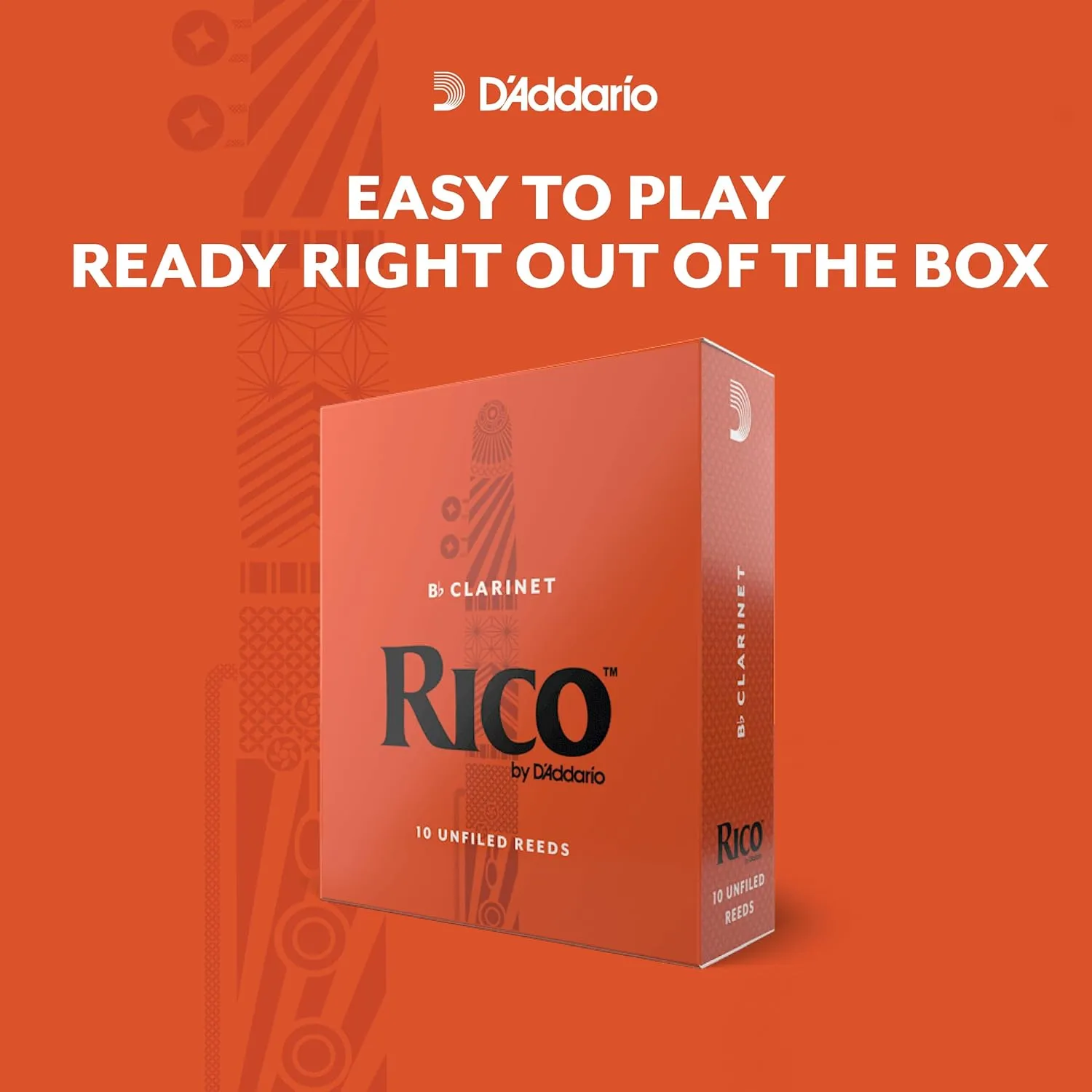 D’Addario Woodwinds - Rico Bass Clarinet Reeds - REA1025 - Strength 2.5, 10-Pack