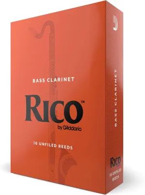 D’Addario Woodwinds - Rico Bass Clarinet Reeds - REA1025 - Strength 2.5, 10-Pack
