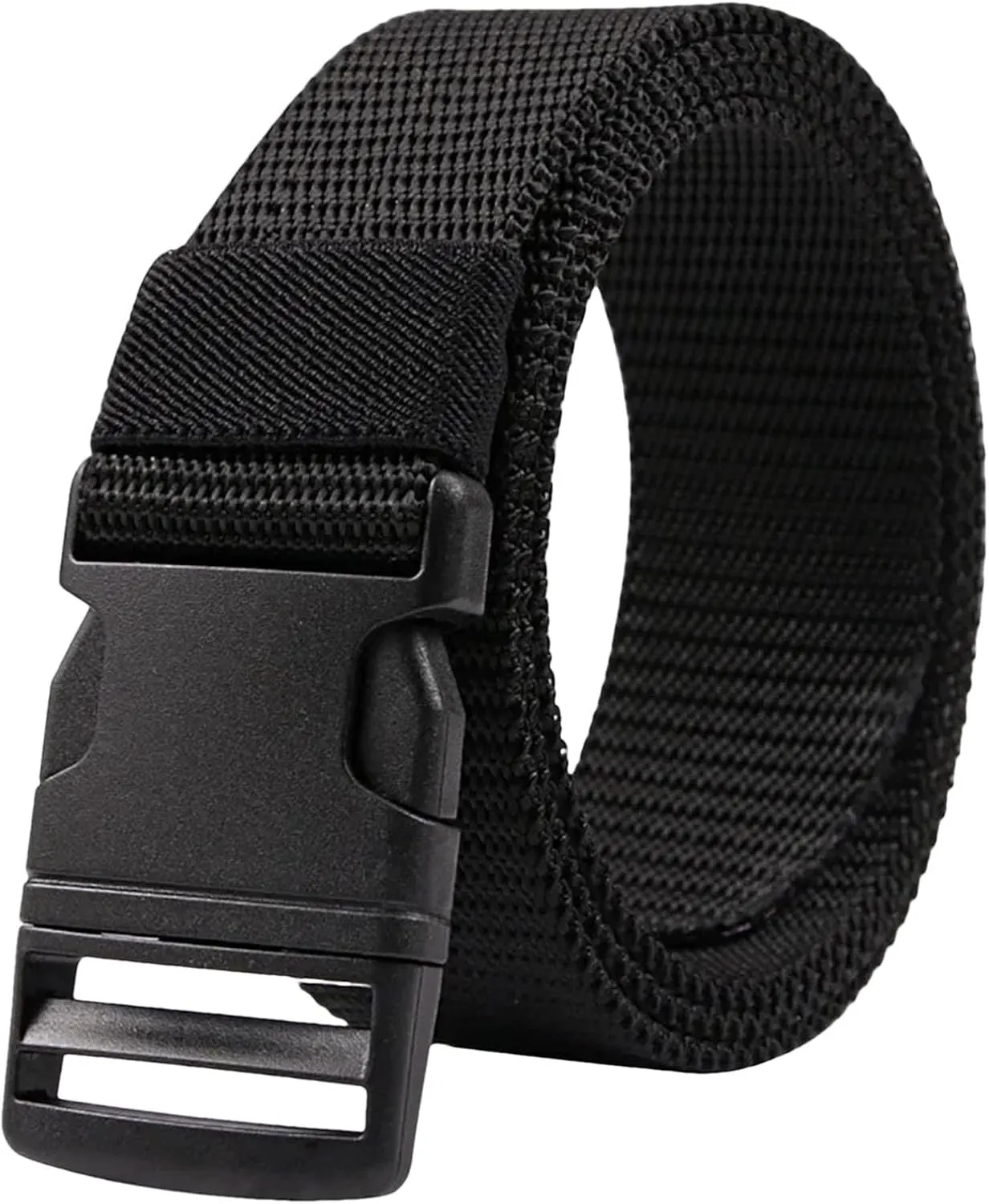 Dcvmvmn Unisex Nylon Canvas Belt Casual Outdoor Work Hiking Belt For Men Women Metal-Free Plastic Buckle Belt