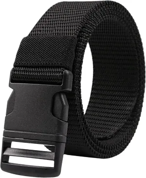 Dcvmvmn Unisex Nylon Canvas Belt Casual Outdoor Work Hiking Belt For Men Women Metal-Free Plastic Buckle Belt