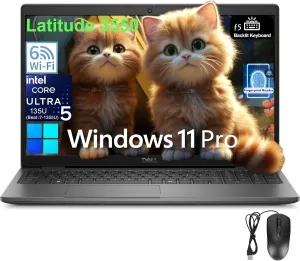 Dell Latitude 3550 Laptop Computer for Business Work, Intel 12-Core Ultra 5 135U (Beat i7-1355U), 16GB DDR5 RAM, 512GB PCIe SSD, 15.6" FHD, WiFi 6, Backlit Keyboard, Fingerprint Reader, Windows 11 Pro