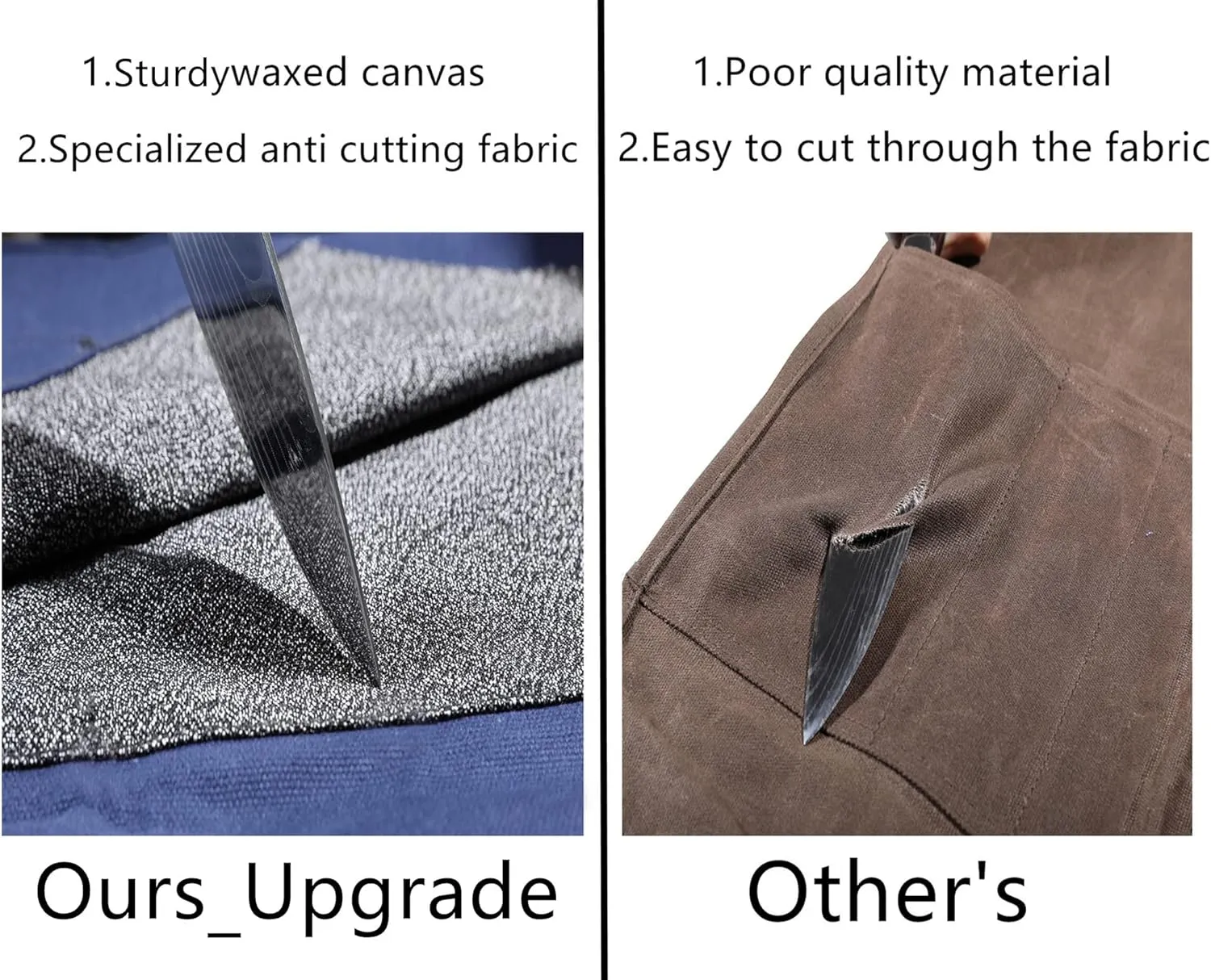 Denifiter Knife Cases Organizer-Durable Waxed Canvas With Cut Resistant Lining -knife Roll 5 Pockets (Black-One)